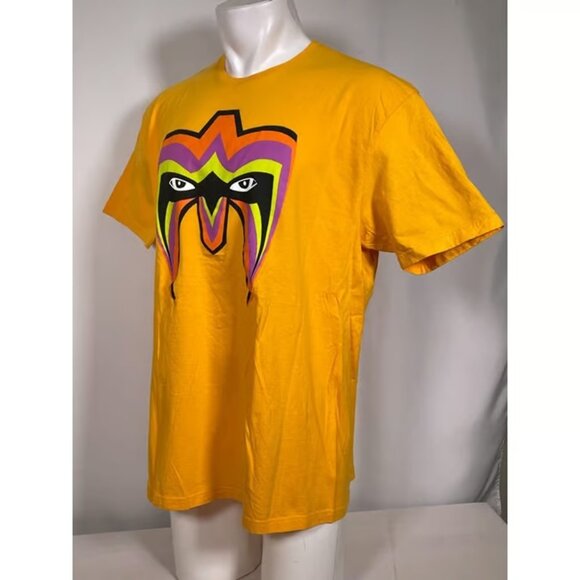 Ultimate Warrior WWE Legends Face Paint Mask Yellow T-Shirt Men's XL - Picture 4 of 5